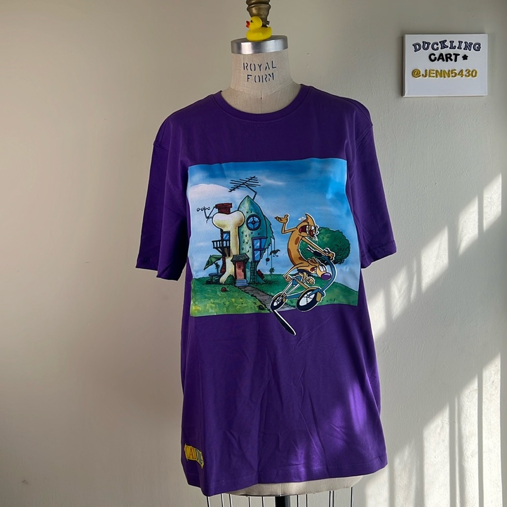 NWT Nickelodeon 90' Retro CatDog Purple T Shirt  SZ-L